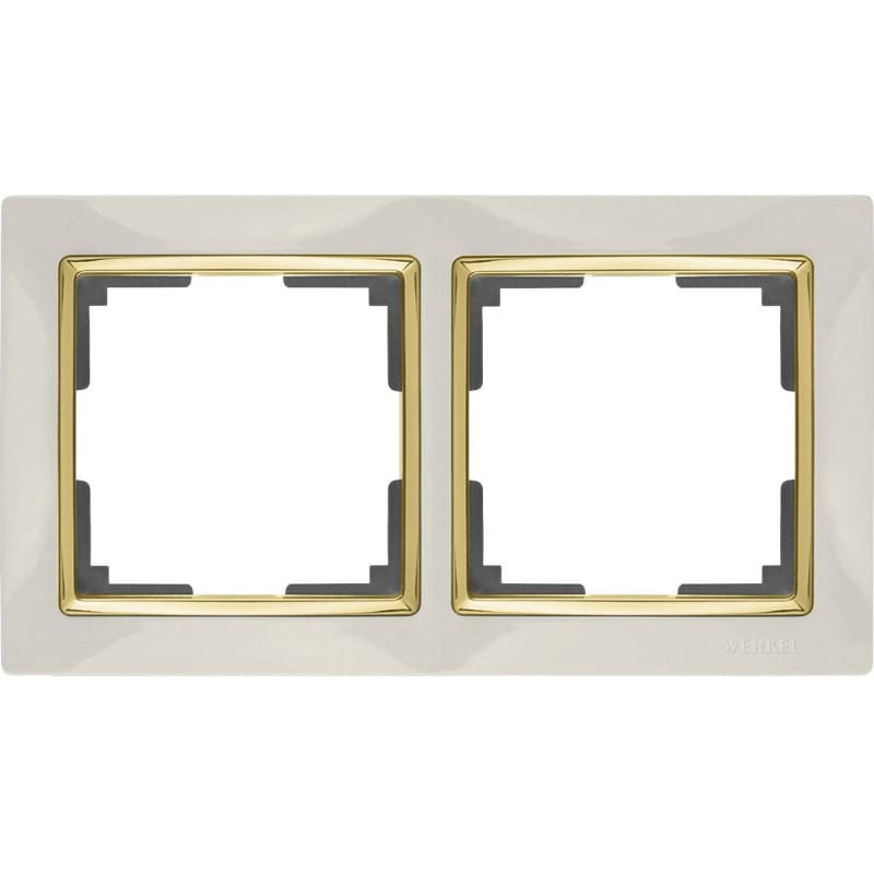 Рамка  2 Поста Универсальная Слоновая кость-Золото    Snabb Werkel, артикул УТ000047834