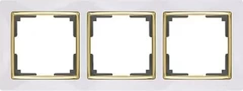 Рамка  3 Поста Универсальная Белый-Золото    Snabb Werkel, артикул УТ000047848