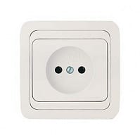 Розетка 1м с/з (керамика) белый/белый Мимоза, артикул УТ000076688