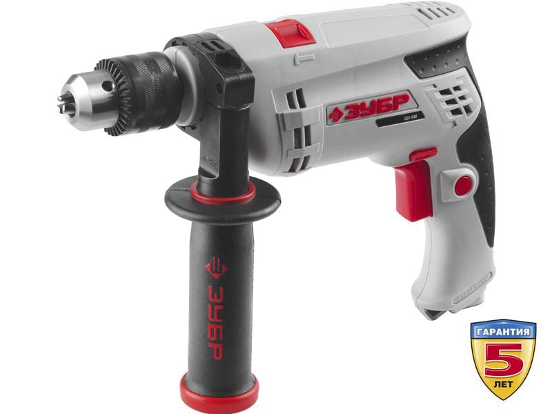 Дрель ударная ЗУБР, патрон 13мм, реверс, 0-3000 об/мин, 0-48000 уд/мин. 680Вт, кейс/коробка, артикул УТ000029467