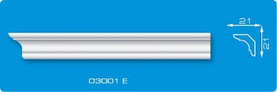 03001Е Плинтус потолочный 2м Экструдированный Лагом (в упак. 210 шт), артикул 03001Е