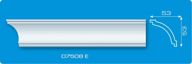 07508Е Плинтус потолочный 2м Экструдированный Лагом (в упак. 66 шт), артикул УТ000039760
