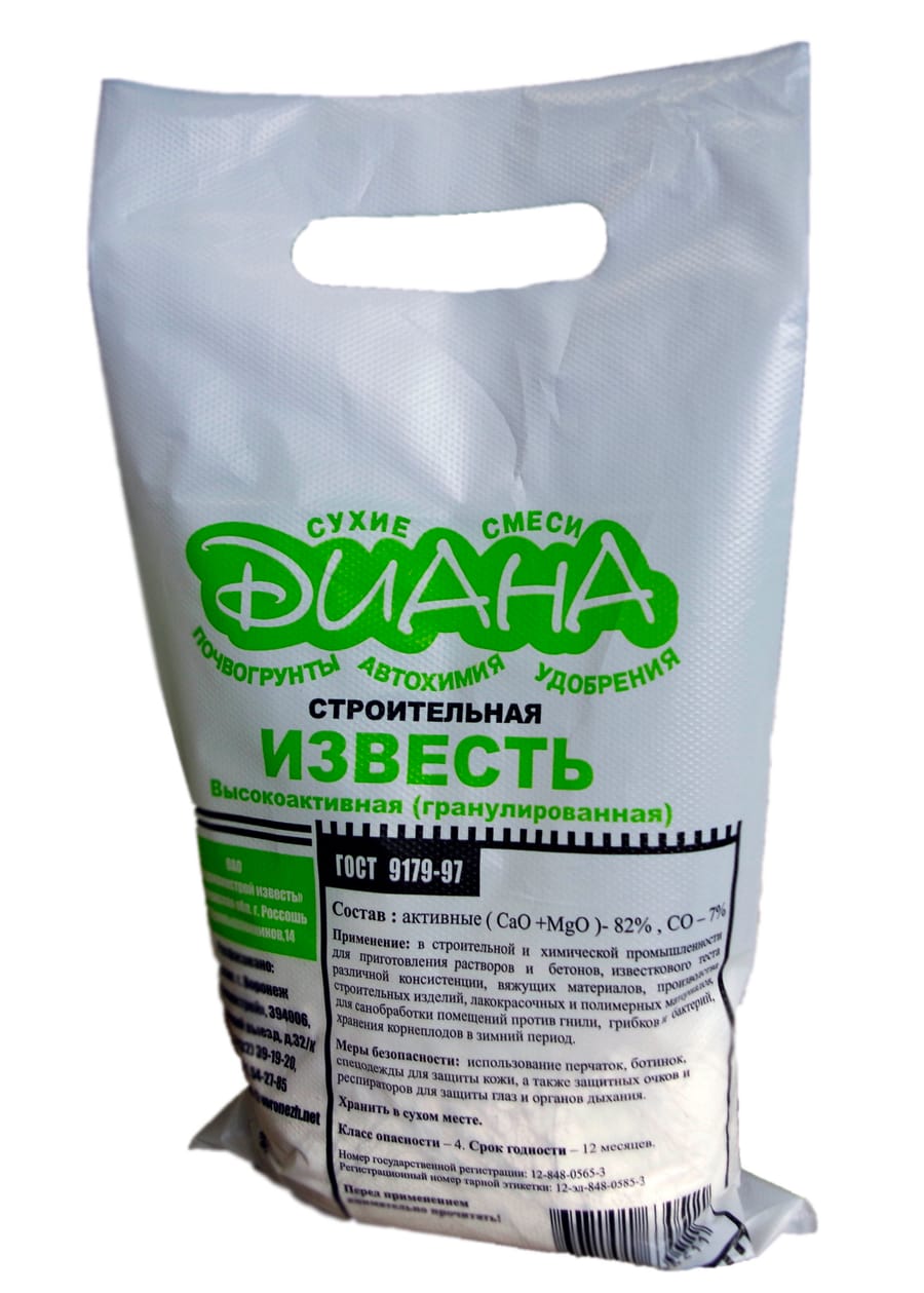 Известь гранулированная ДИАНА 30кг, артикул УТ000034284