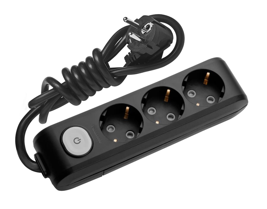 Удлинитель 3гнезда х 3м с заземлением черный X-TENDIA Panasonic, артикул УТ000064437