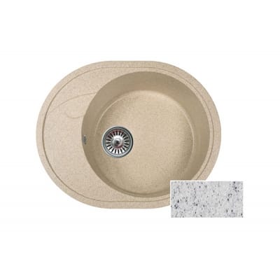 Мойка ML - GM17 овальная с крылом,  серая , 465*570*180мм, артикул УТ000079793