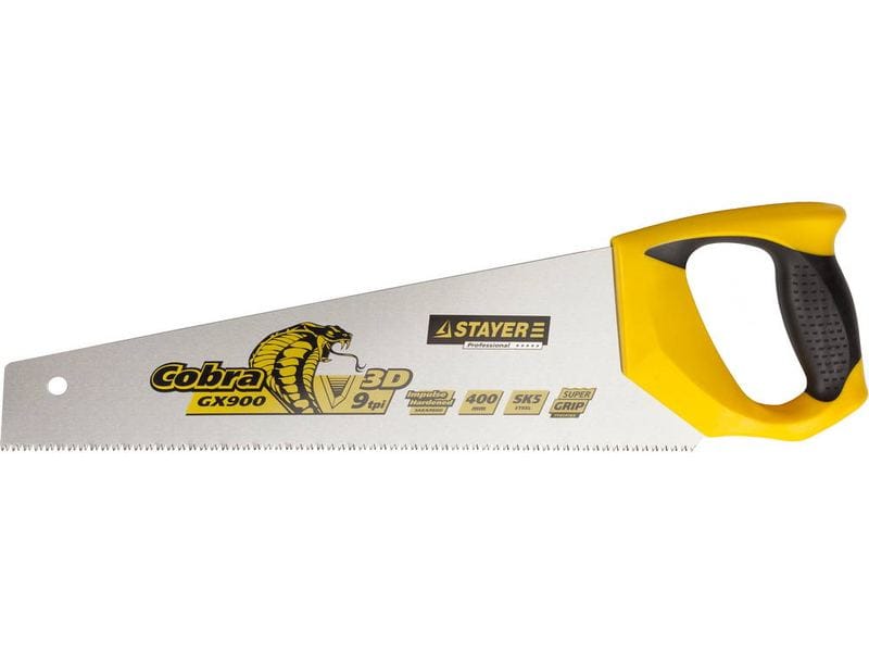 Ножовка по дереву MosTek 450мм (каленные зубья,2D заточка) 2к обрезиненая рукоятка, артикул 5812450