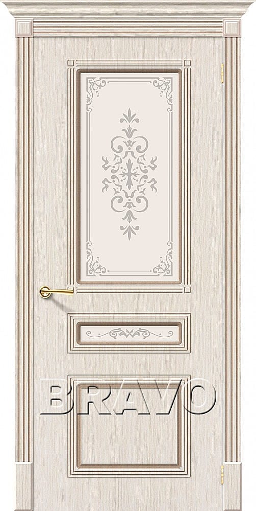 Дверь Ш Стиль-22Ф Бел дуб ПО СТ-Худ. 200*80, артикул УТ000073435