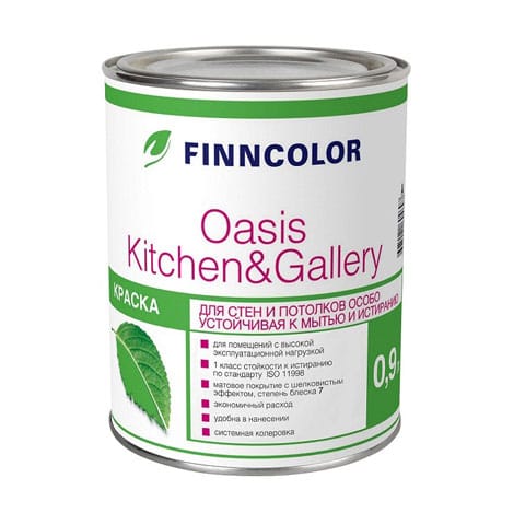 Краска ВД ТИККУРИЛА OASIS KITCHEN@GALLERY для стен и потолков 9л, артикул УТ000092856