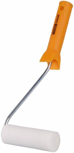 Валик, ядро 35 мм, пенополиэстер, мелкопористый, ручка 27 см, желт., 100 мм, артикул 30-1027