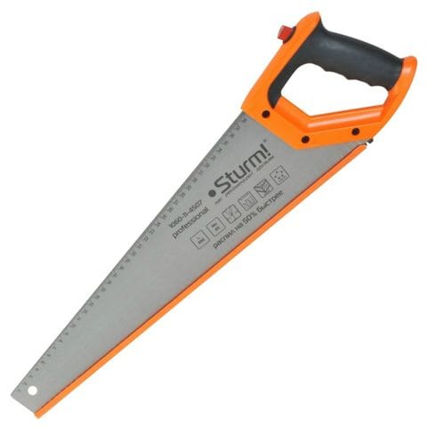 Ножовка по дереву с КАРАНДАШОМ, 450мм, 7-8 зуб/1", КАЛЕНЫЙ 3D ЗУБ, pat, Sturm!, артикул 1060-11-4507