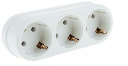 Тройник на 3 гнезда с/з 16А, артикул А303