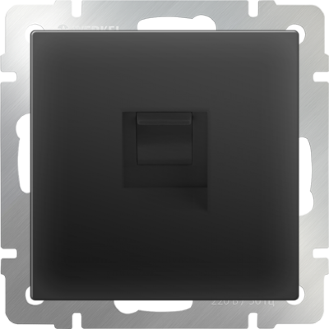 Розетка телефонная RJ-11 В Рамку Одинарная  Черный матовый IP20   Универс Werkel, артикул УТ000047803