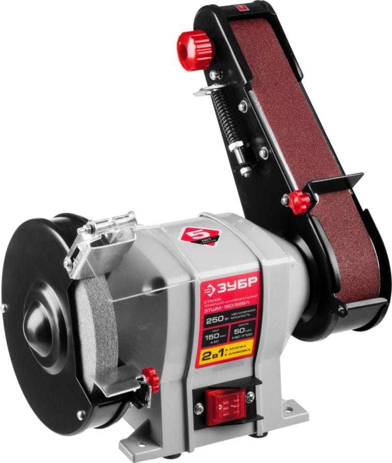 ЗУБР заточной станок с шлифовальной лентой, d150 мм,  250 Вт, артикул УТ000090405