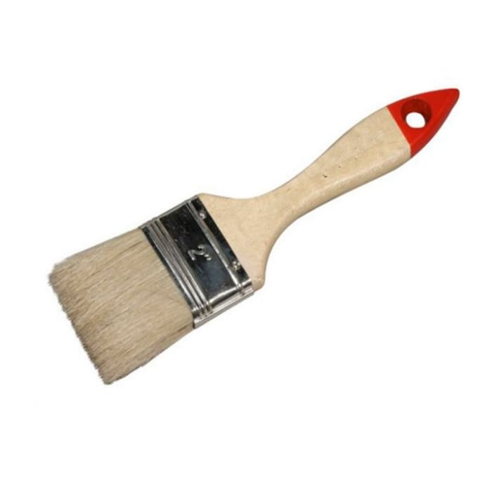 Кисть Стандарт плоская  нат.щетина,деревянная ручка 63 мм Вихрь, артикул 73/3/4/4
