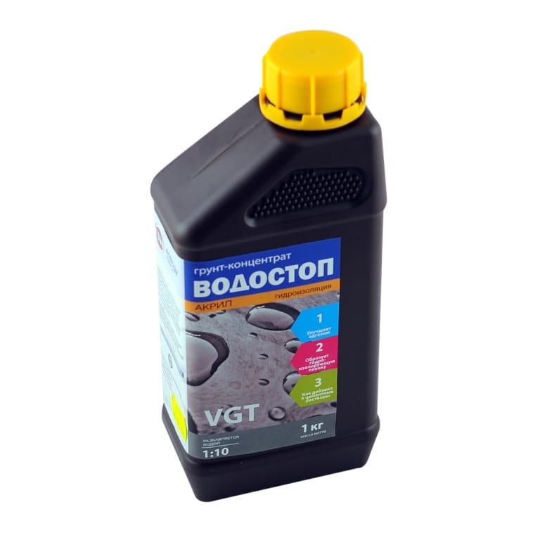 Грунт Водостоп на силиконовой основе концентрат 1:5 GU1, 1кг, артикул 1655