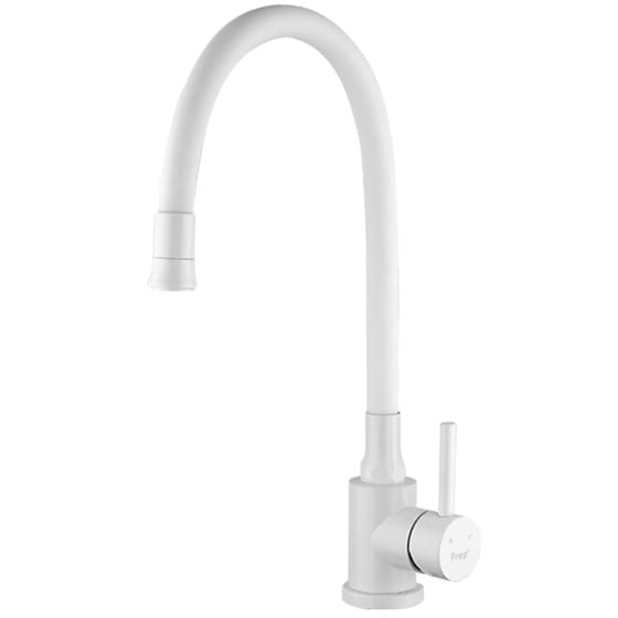 Смеситель FRAP F40994-8 Белый хром/гибкий излив д/кухни, артикул 50887