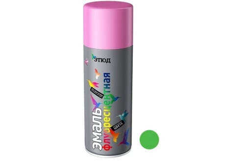 Краска аэрозольная флуоресцентная Этюд зеленый 400/520 мл, артикул 9015