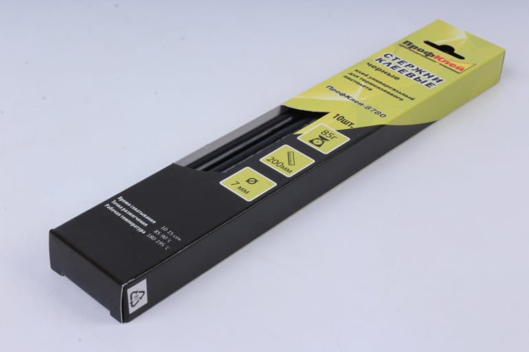 Клеевые стержни для пистолета ПрофКлей 8780 черный 7*200, 85г (10), артикул 8780