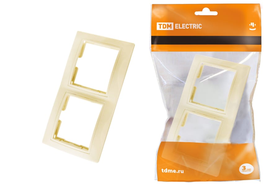 Рамка  "Таймыр" сл. кость 2-х постовая горизонтальная TDM, артикул УТ000034071