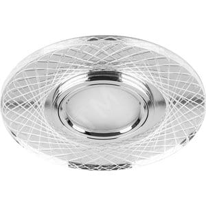 Светильник ИВО-50w G5.3 со светодиод.подсветкой 4000К  прозрачный хром, артикул УТ000091910