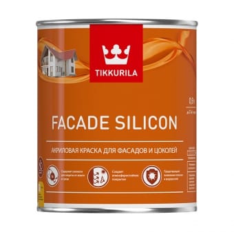 Краска ВД ТИККУРИЛА FACADE SILICON акриловая для фасадов и цоколей 2,7л, артикул УТ000092603