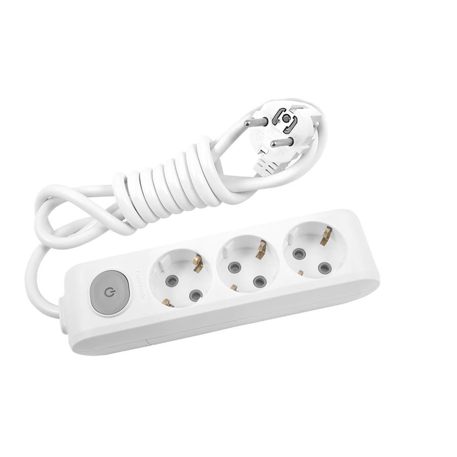 Удлинитель 3гнезда х 3м с заземлением белый с выключателем, артикул УТ000064685