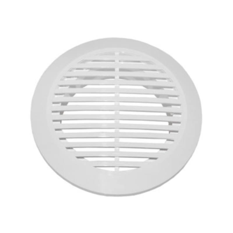 Решетка наружная приточно-вытяжная круглая D150 с фланцем D125 белая, артикул 12РКН