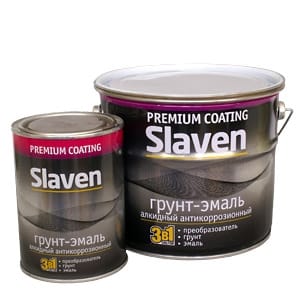 Грунт- эмаль  по ржавчине белый "Slaven" 3,2кг, артикул УТ000037156