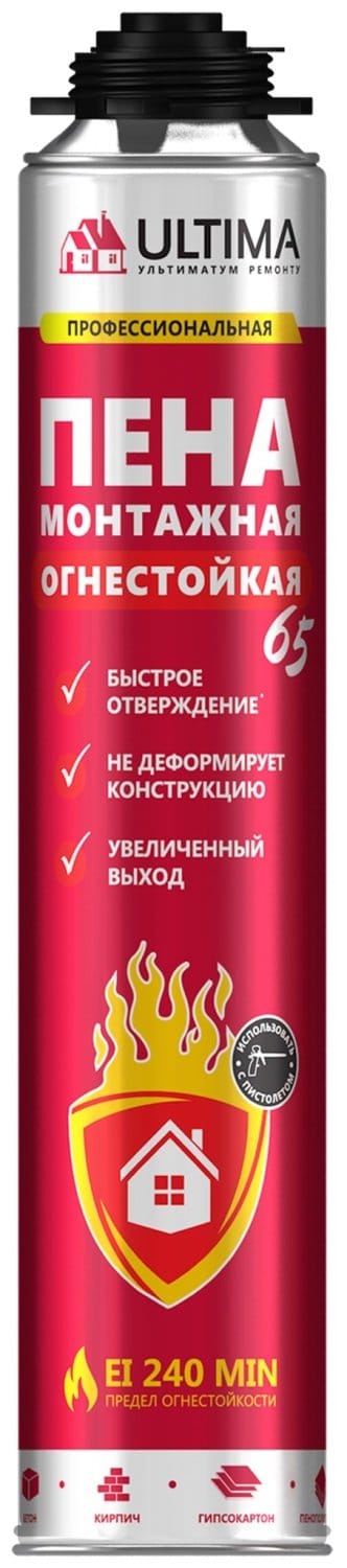Пена монтажная Проф. ULTIMA PRO 65  огнестойкая 850 мл, артикул 296