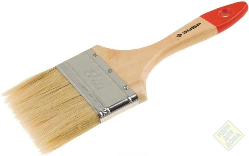 Кисть плоская Bohrer  Стандарт 100 мм /4" (натур. щетина 44 x12 мм) деревянная рукоятка (240/12), артикул 81001100