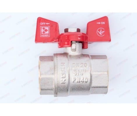Кран шаровой KOER вн/вн  3/4 бабочка, артикул УТ000075164