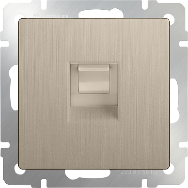 Розетка телефонная RJ-11 В Рамку Одинарная  Шампань рифленый IP20  250В Универс Werkel, артикул УТ000047804
