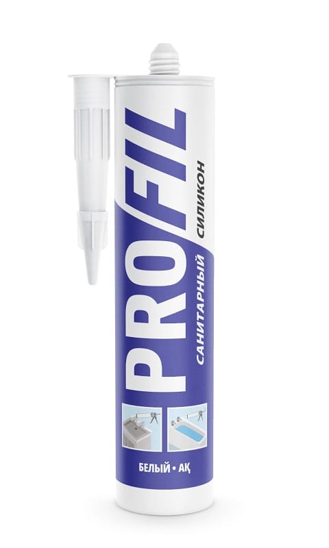 Герметик "PROFIL", санитарный, ПРОЗРАЧНЫЙ, 270мл, артикул 124253