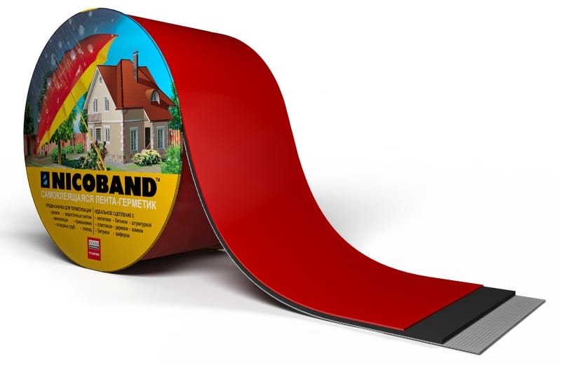 NICOBAND Самоклеящаяся герметизирующая лента, цвет коричневый, длина  3 м., ширина 5см., артикул 343840