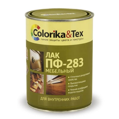 Лак ПФ-283 мебельный Colorika&Tex  глянцевый 0,8л, артикул УТ000033755