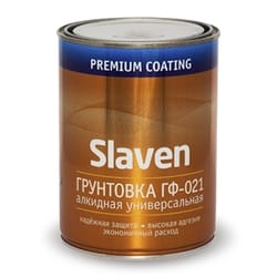 Грунтовка ГФ-021 светло-серая "Slaven" 1,0кг, артикул УТ000035417