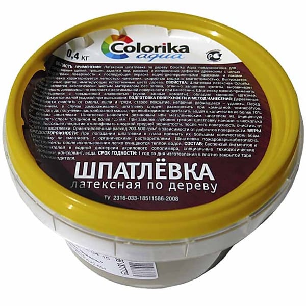 Шпатлевка по дереву Colorika Agua латексная сосна 0,4кг, артикул УТ000035431