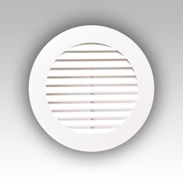 Решётка вентиляционная круглая с сеткой D130 с фланцем D100, артикул 10РКС