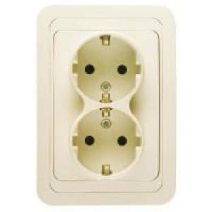 Розетка 2м с/з крем/крем Мимоза, артикул УТ000076691