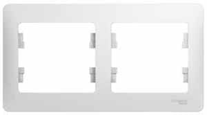 Рамка GLOSSA белый 2-пост. (Schneider Electric), артикул GSL000102