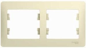 Рамка GLOSSA бежевый 2-пост. (Schneider Electric), артикул GSL000202