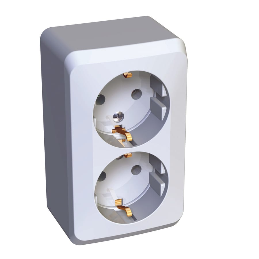 ЭТЮД Белый Розетка 2-я с\з накладная 16А\250В IP44 (Schneider Electric ), артикул РА16-007В