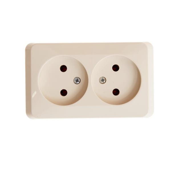 ЭТЮД Бежевый Розетка 2-я б\з накладная 16А\250В (Schneider Electric ), артикул УТ000035333