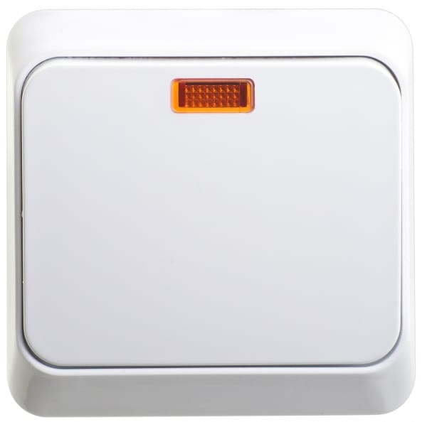 ЭТЮД Белый Выключатель 1кл с подсветкой накладной 10А\250В IP44 (Schneider Electric ), артикул УТ000035334