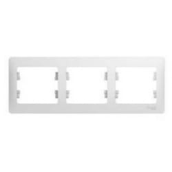Рамка GLOSSA белый 3-пост. (Schneider Electric), артикул GSL000103