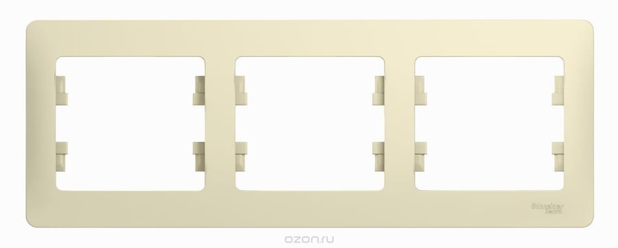 Рамка GLOSSA бежевый 3-пост. (Schneider Electric), артикул GSL000203