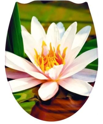 Сиденье для унитаза  FOVERO FOTOPRINT ПП Белое ЛОТОС, артикул УТ000095267