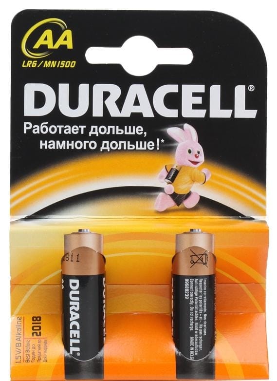 Элемент питания DURACELL LR06 AA (1уп/2шт), артикул УТ000043099