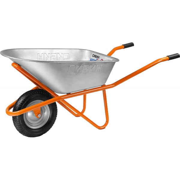 Тачка строительная Сибин 90л, грузоподъемность 180кг, артикул 39904