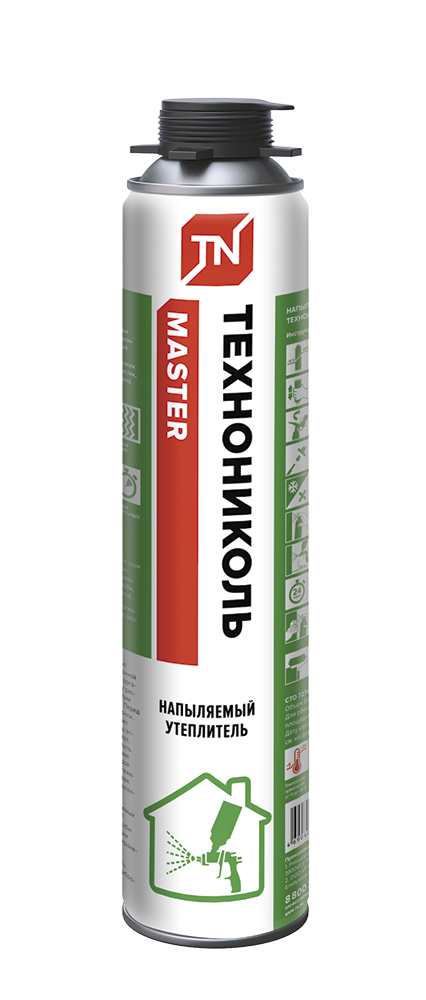 Напыляемый утеплитель ТЕХНОНИКОЛЬ MASTER 1000мл (12), артикул 625543